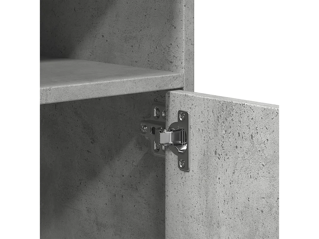 Armoire à roulettes gris béton 60x48x81 cm bois d'ingénierie