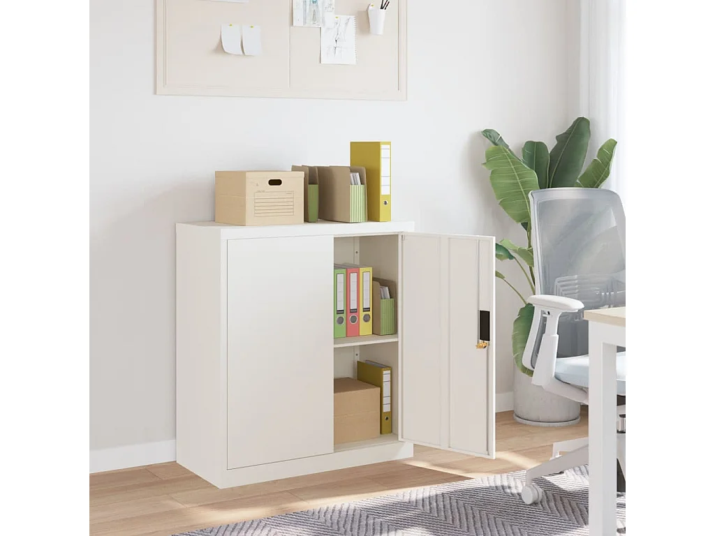 Archiefkast 79x40x90 cm staal wit