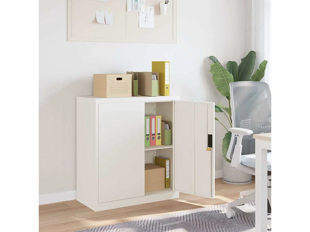 Aktenschrank Weiß 79x40x90 cm Stahl