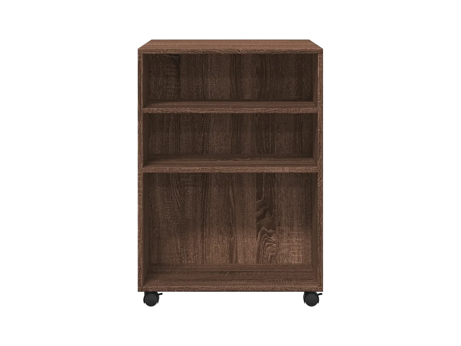 Table d'appoint avec roues chêne marron bois d'ingénierie