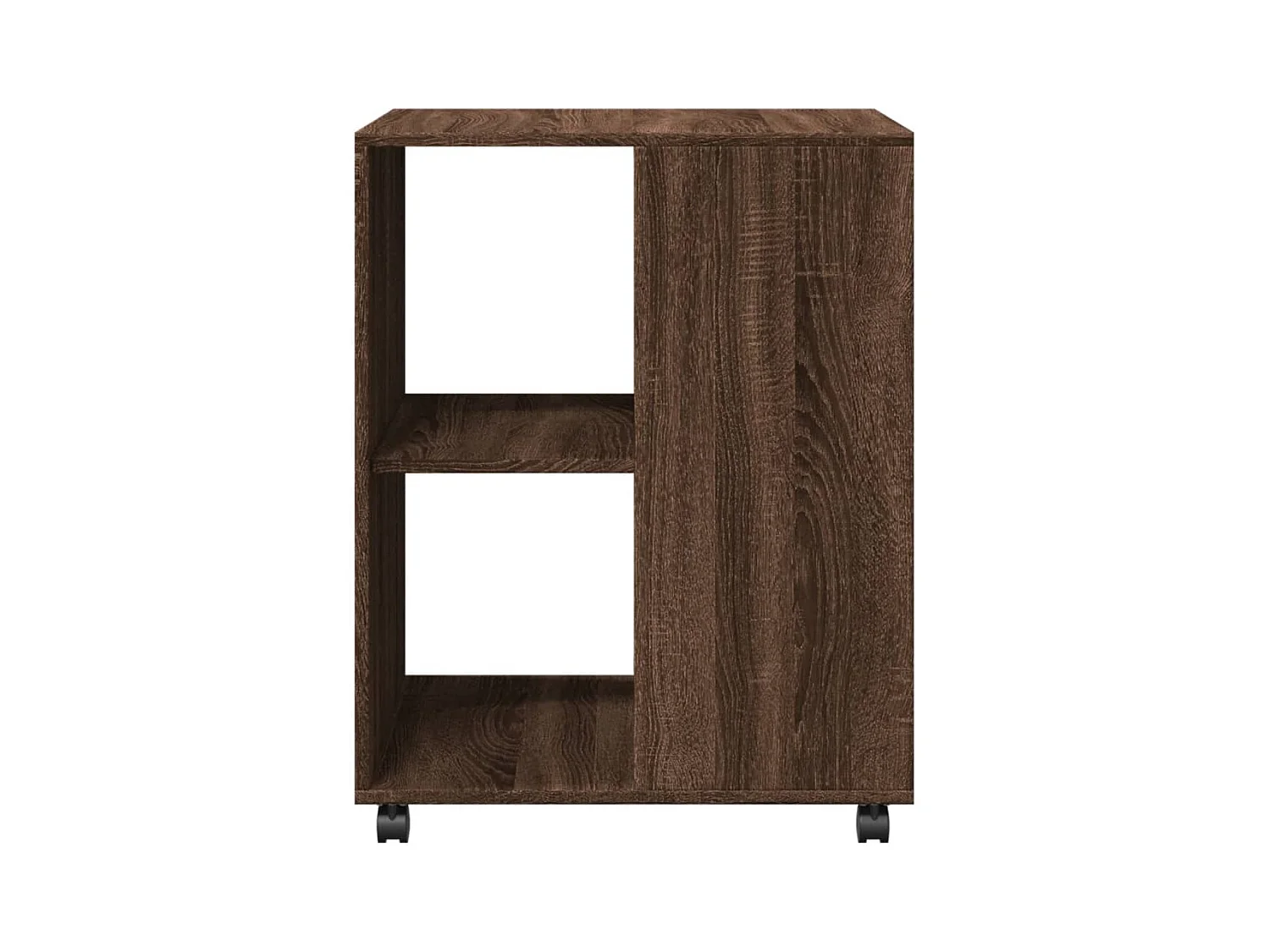 Table d'appoint avec roues chêne marron bois d'ingénierie