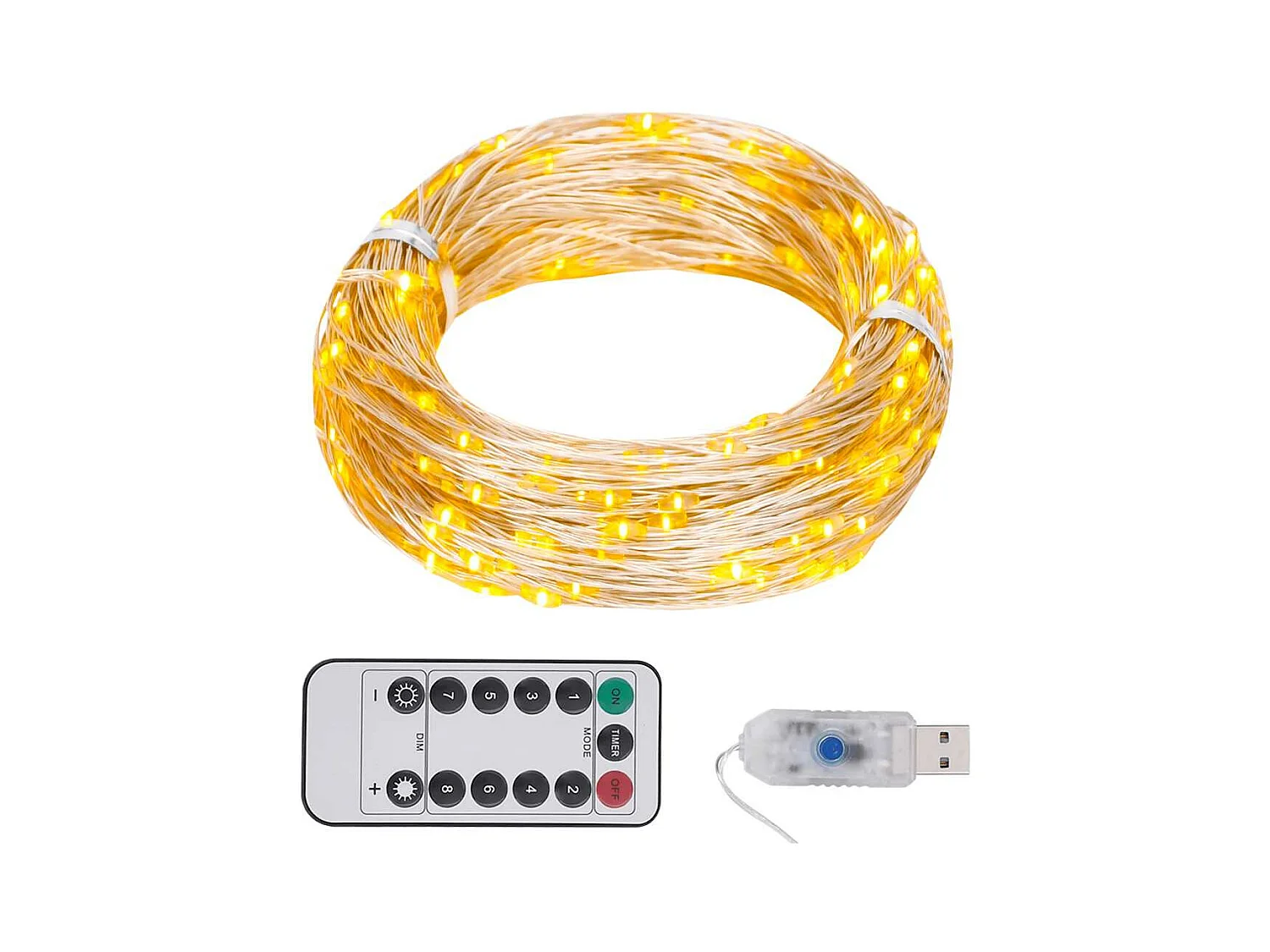 Stringa LED con 150 Luci LED Bianco Caldo 15 m PVC