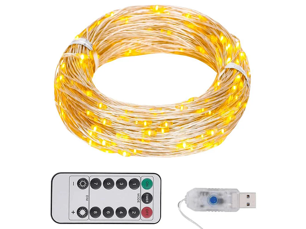Stringa LED con 150 Luci LED Bianco Caldo 15 m PVC