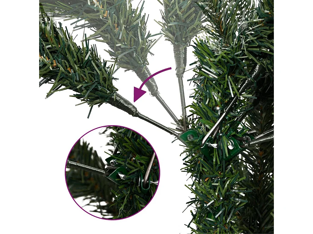 Sapin de Noël artificiel mince 300 LED 210 cm