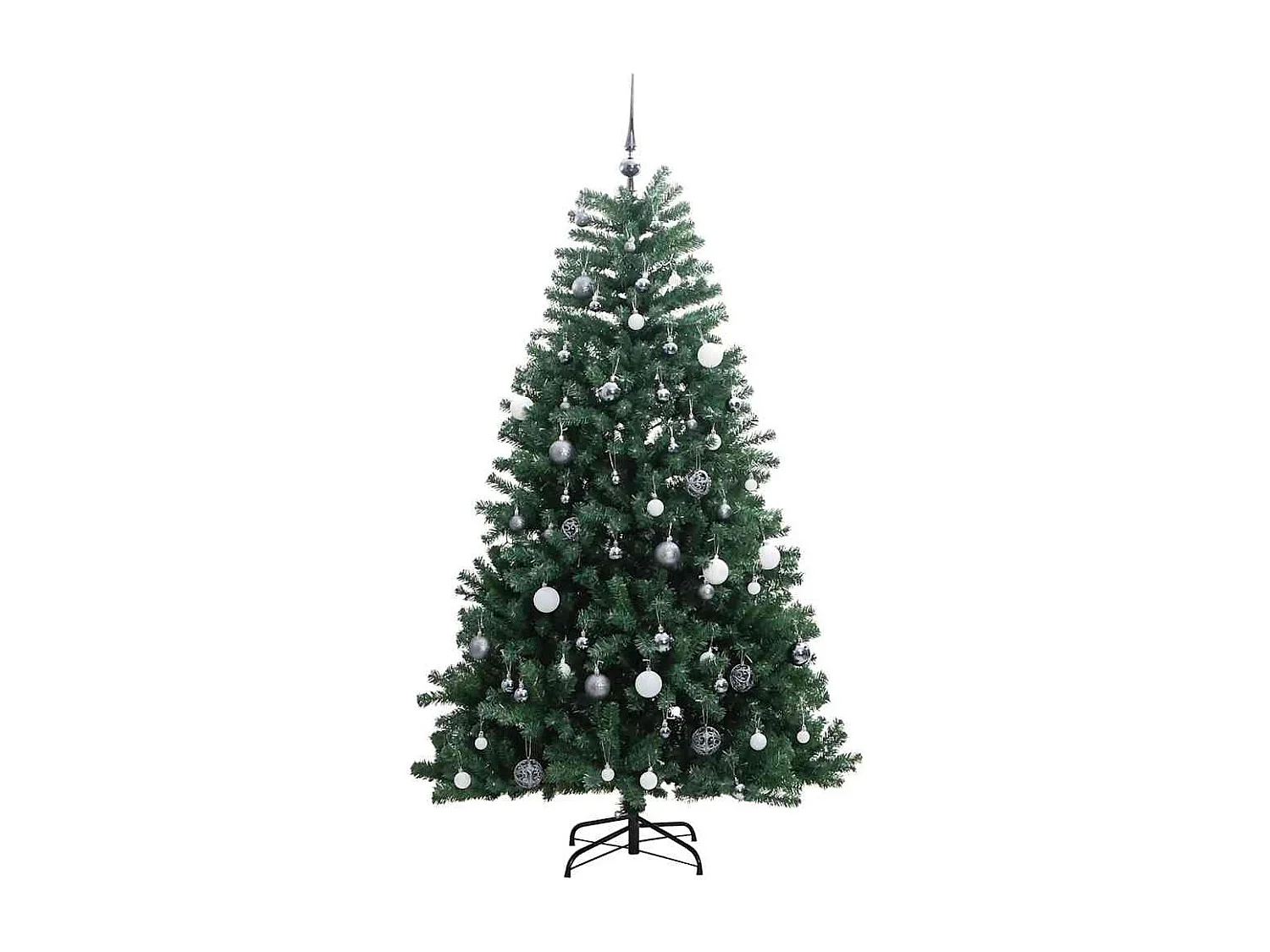 Árvore Natal artificial articulada c/ 300 luzes LED+bolas 180cm