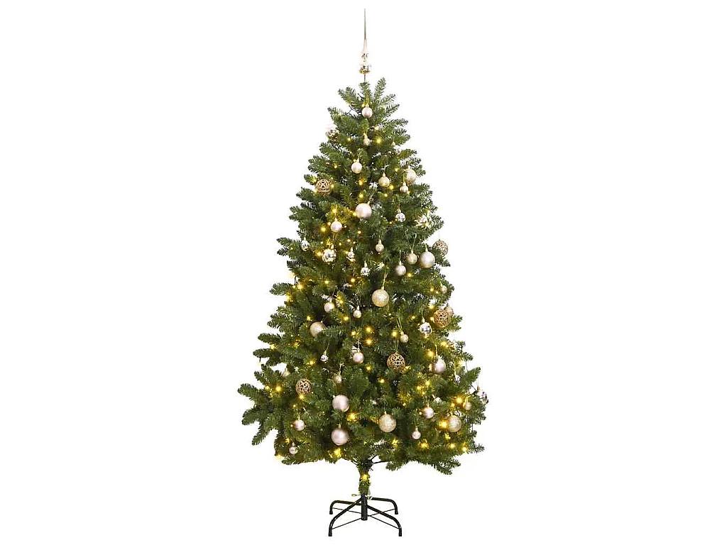 Künstlicher Weihnachtsbaum Klappbar mit Kugeln 300 LEDs 300 cm