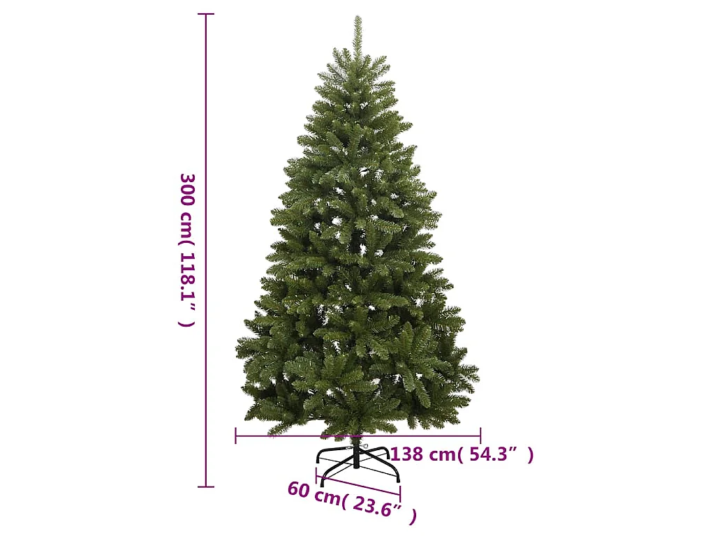 Künstlicher Weihnachtsbaum Klappbar mit Kugeln 300 LEDs 300 cm