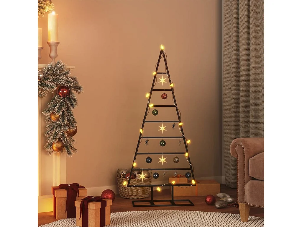 Arbre de Noël en métal pour décoration noir 125 cm
