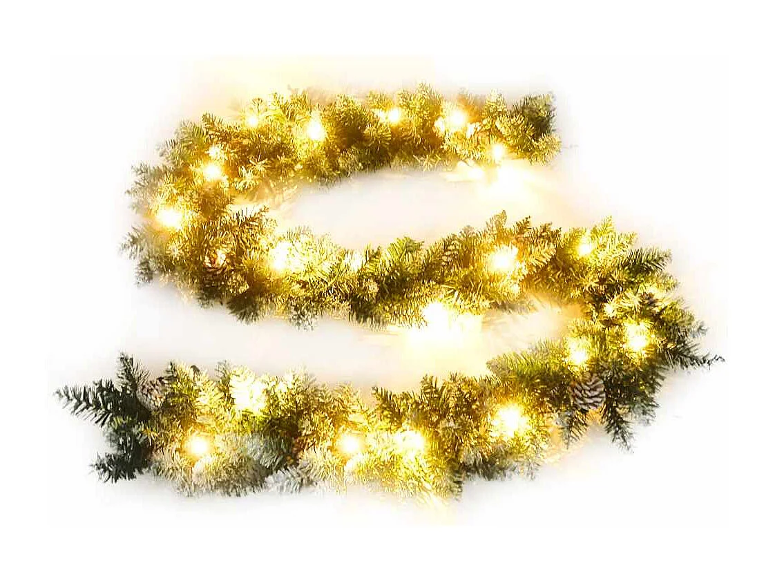 Kerstslinger met LED-lampjes 5,2 m PVC groen