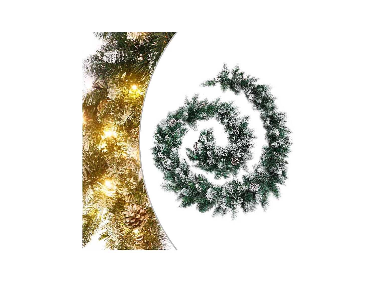 Guirlande de Noël avec lumières LED Vert 5,2 m PVC