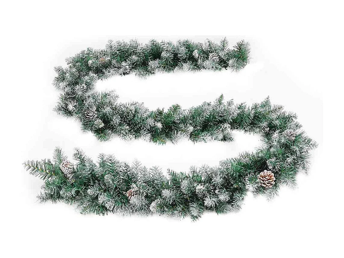 Guirlande de Noël avec lumières LED Vert 5,2 m PVC