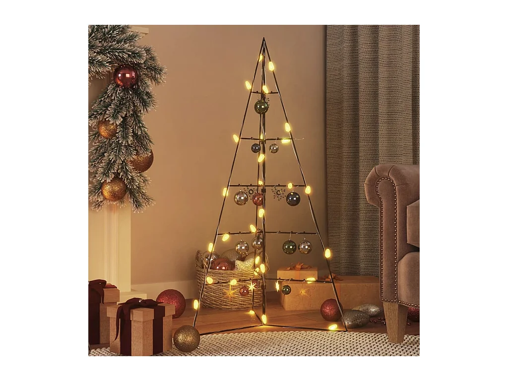 Arbre de Noël en métal pour décoration noir 100 cm