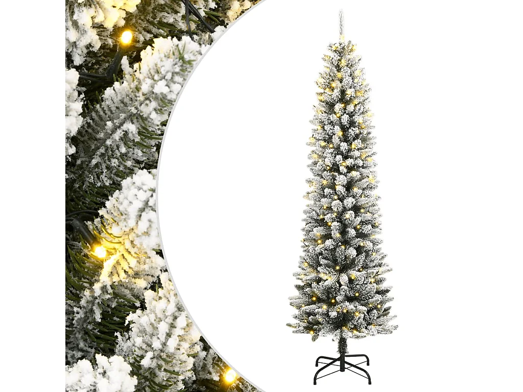 Árvore Natal artificial c/ 300 luzes LED e flocos de neve 240cm