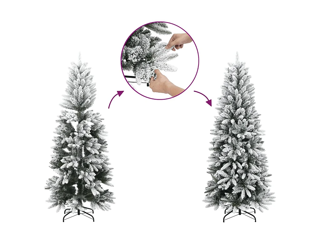 Árvore Natal artificial c/ 300 luzes LED e flocos de neve 240cm
