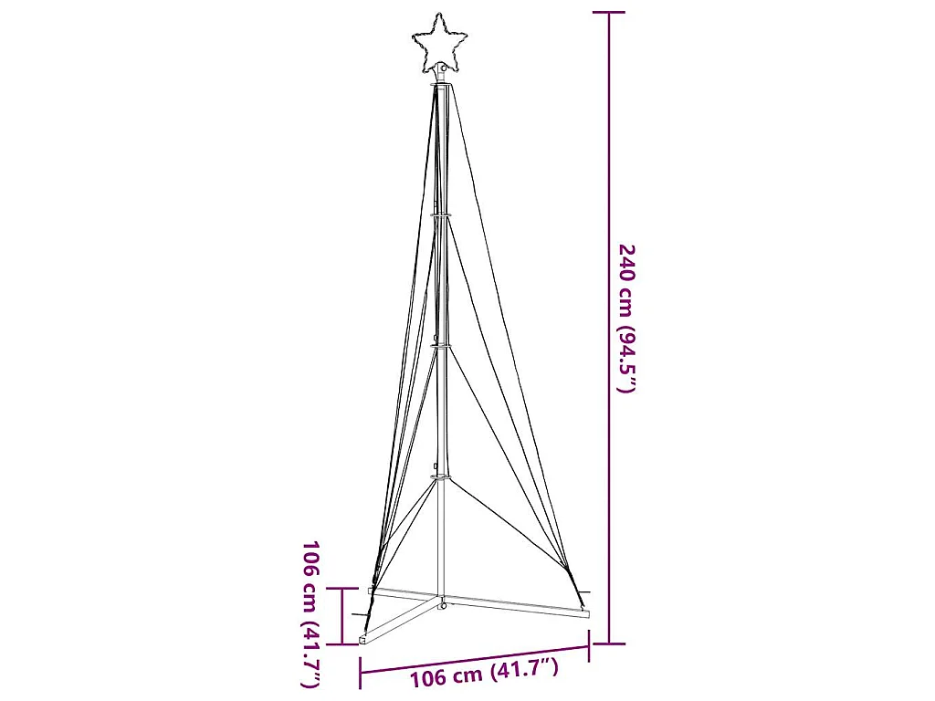 LED-kerstboom 483 LEDs warm wit 240 cm