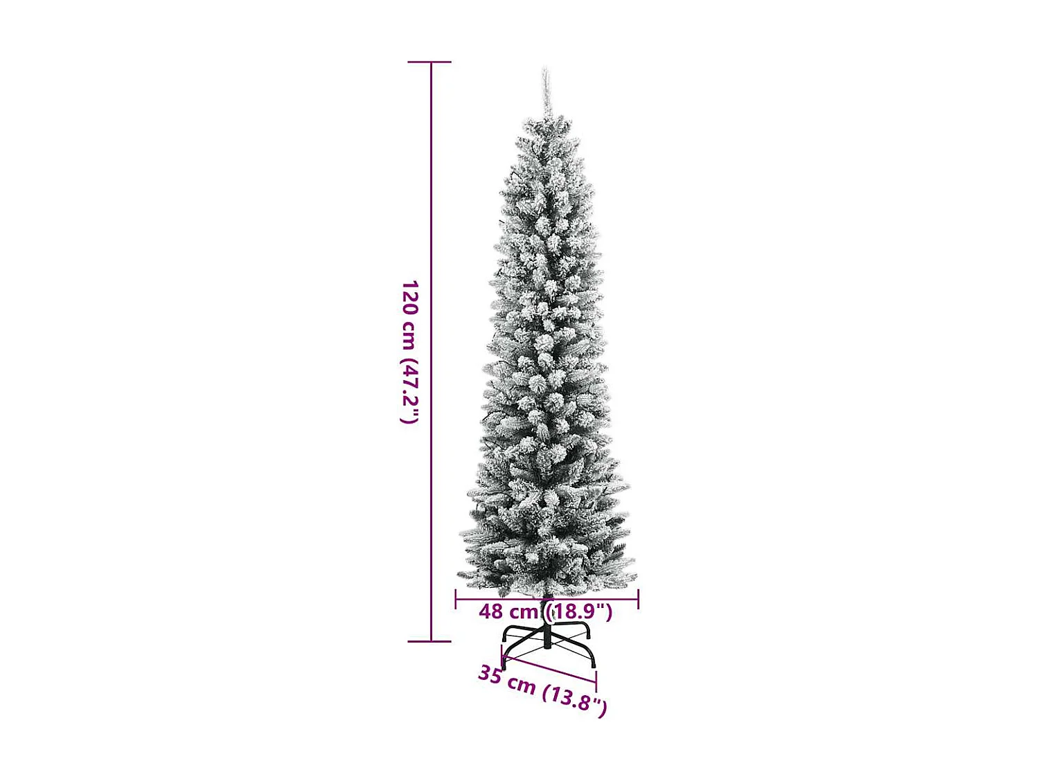 Sapin de Noël artificiel 150 LED et flocon de neige 120 cm