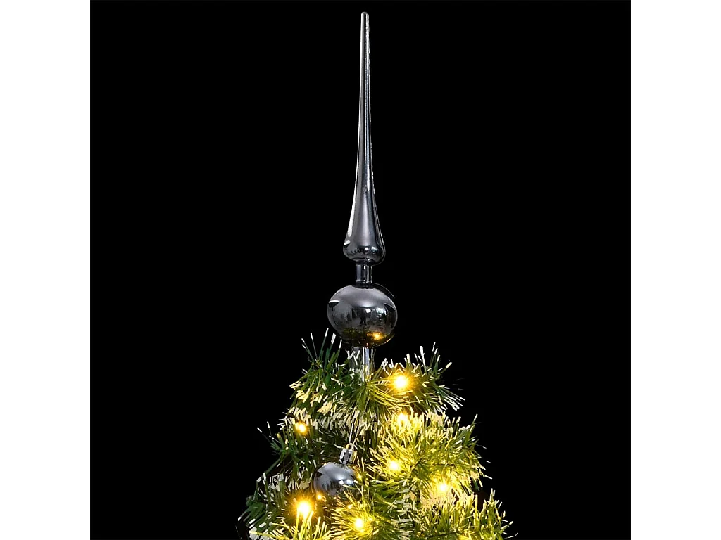 Albero Natale Incernierato con 150 LED e Palline 120 cm