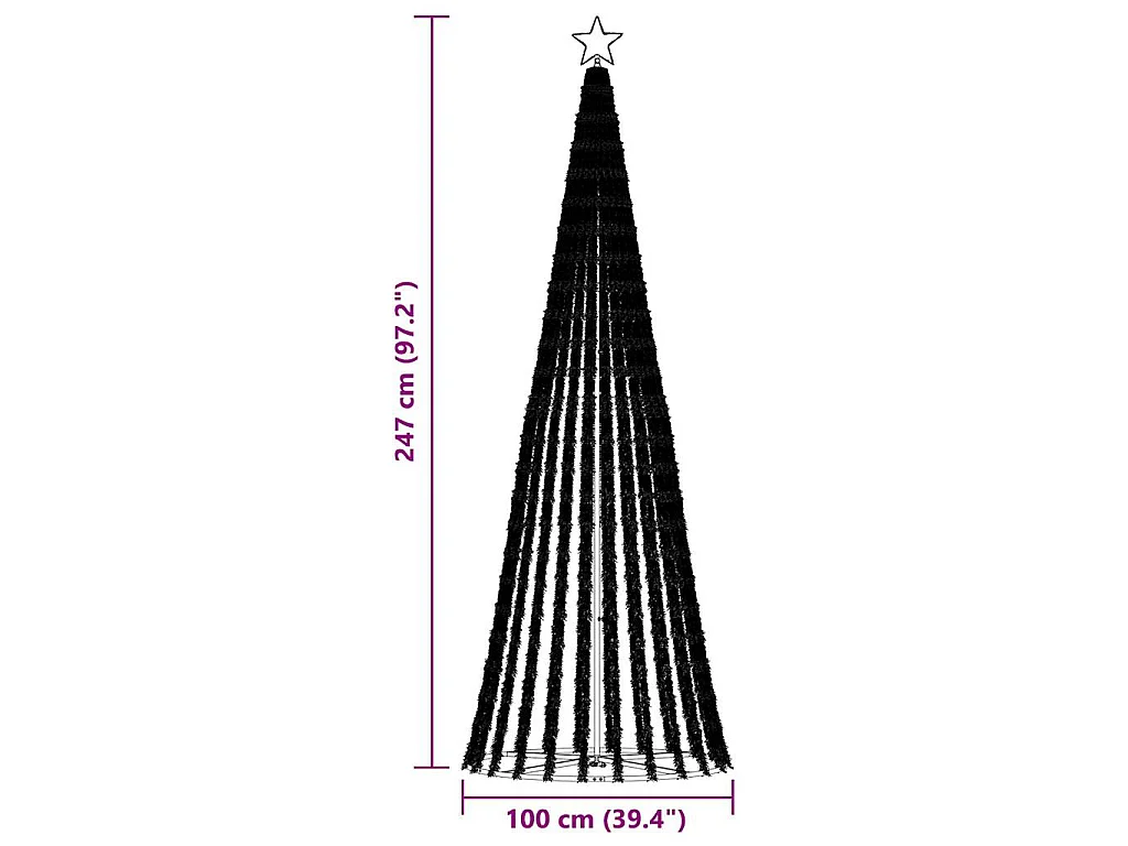 LED-kerstboom 475 LEDs koud wit 247 cm