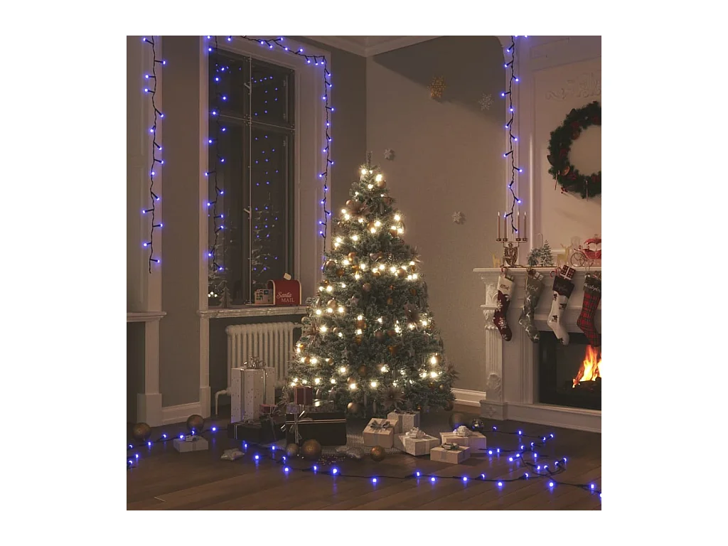 Guirlande LED avec 1000 LED Bleu 100 m PVC