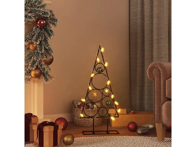 Kerstdecoratie kerstboom 60 cm metaal zwart