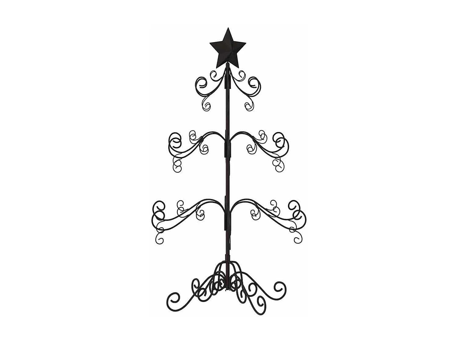 Arbre de Noël en métal pour décoration noir 90 cm