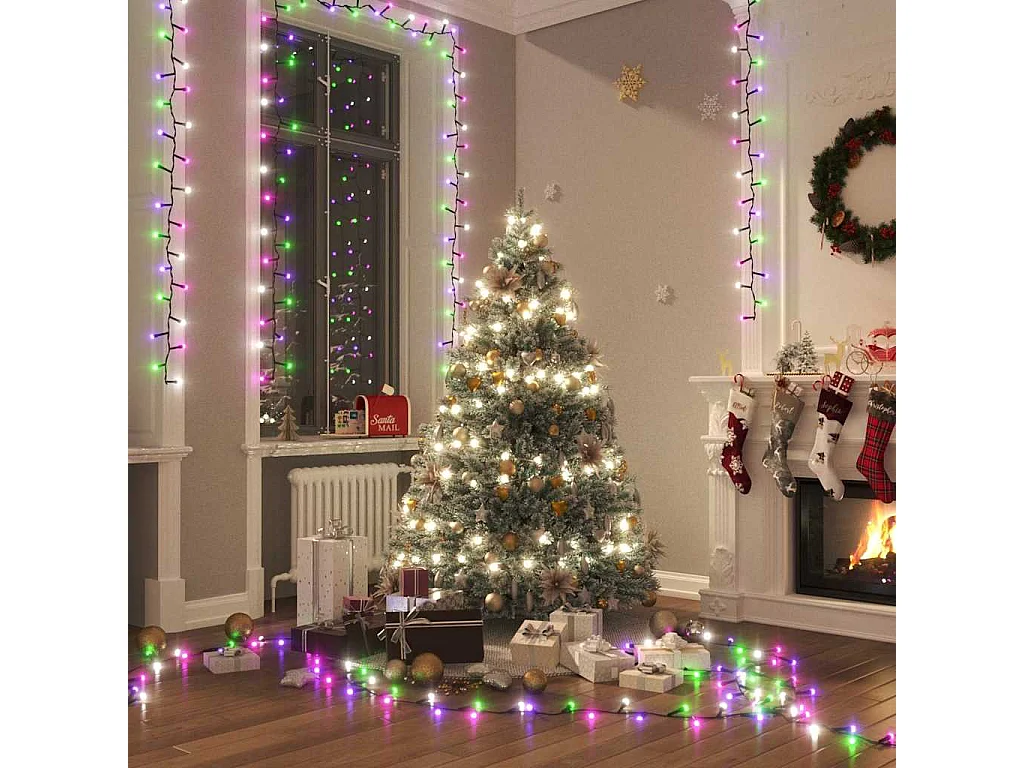 LED-Lichterkette mit 2000 LEDs Pastell Mehrfarbig 45 m PVC