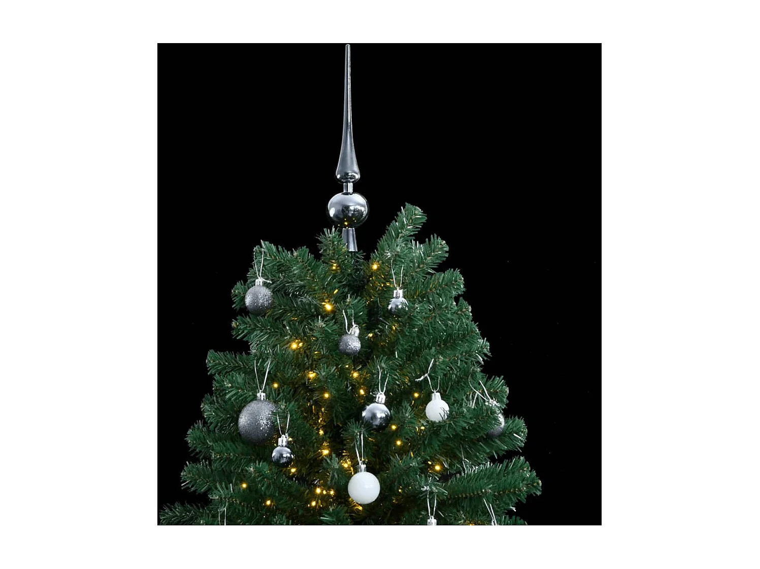 Albero Natale Incernierato con 300 LED e Palline 240 cm