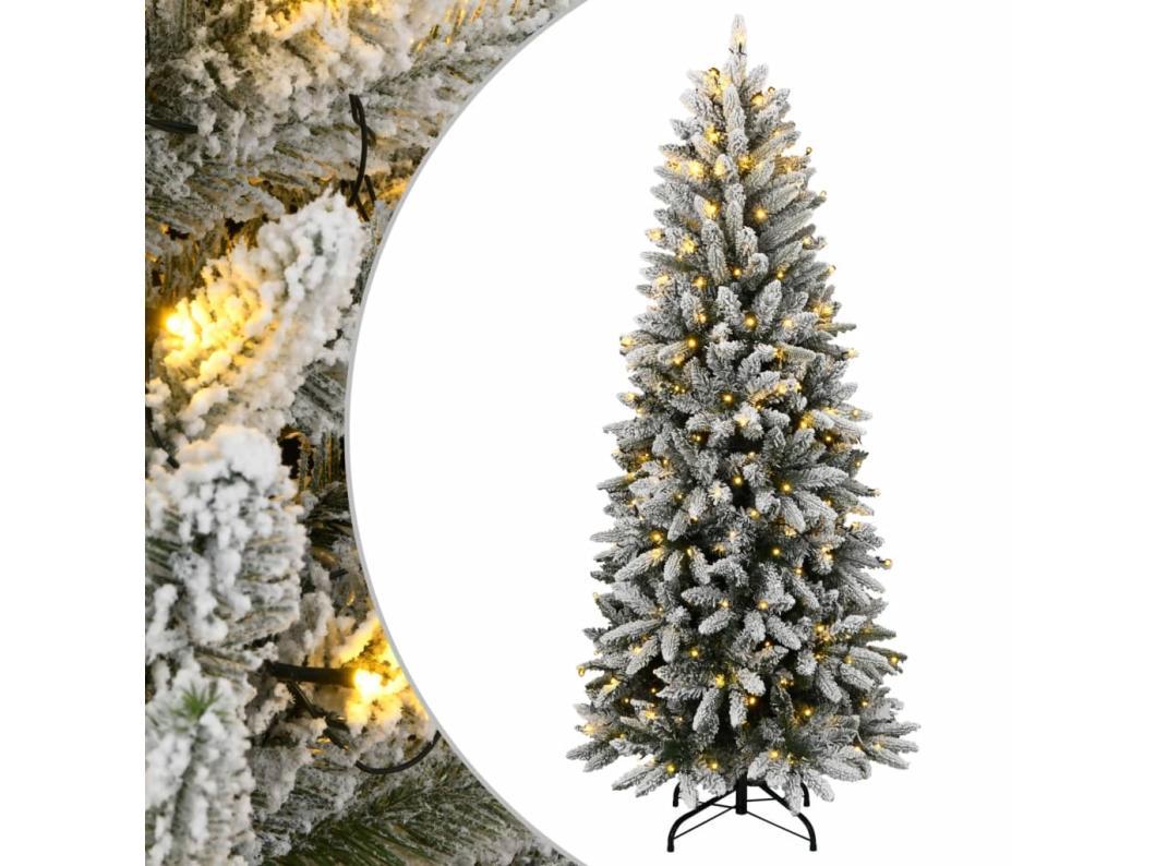 Sapin de Noël artificiel 300 LED et neige floquée 180 cm