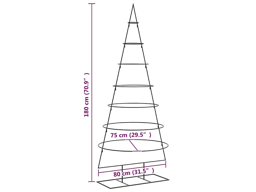 | Albero di Natale in metallo | 180 cm Acciaio Verniciato a Polvere