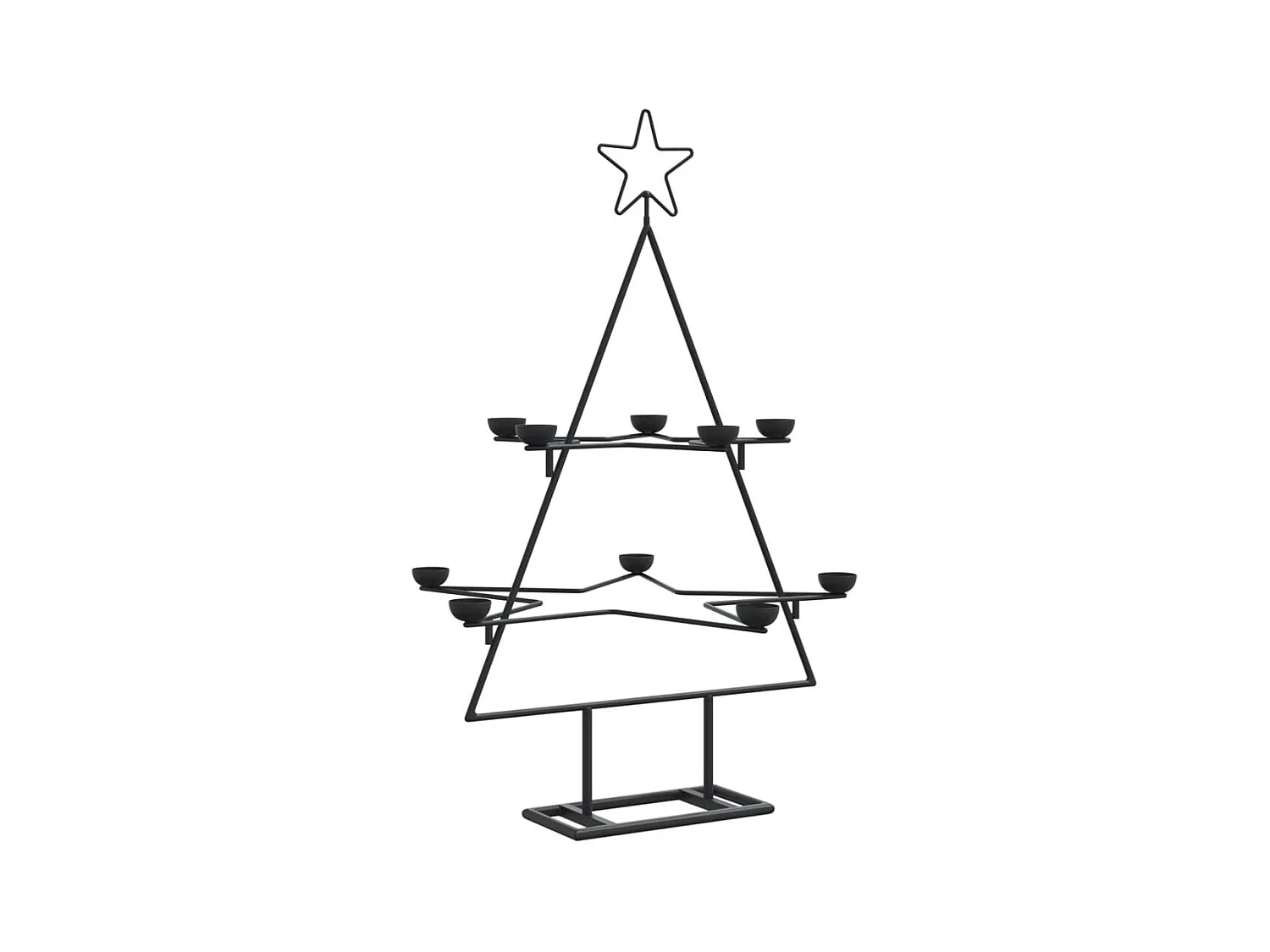 Arbre de Noël en métal pour décoration noir 75 cm