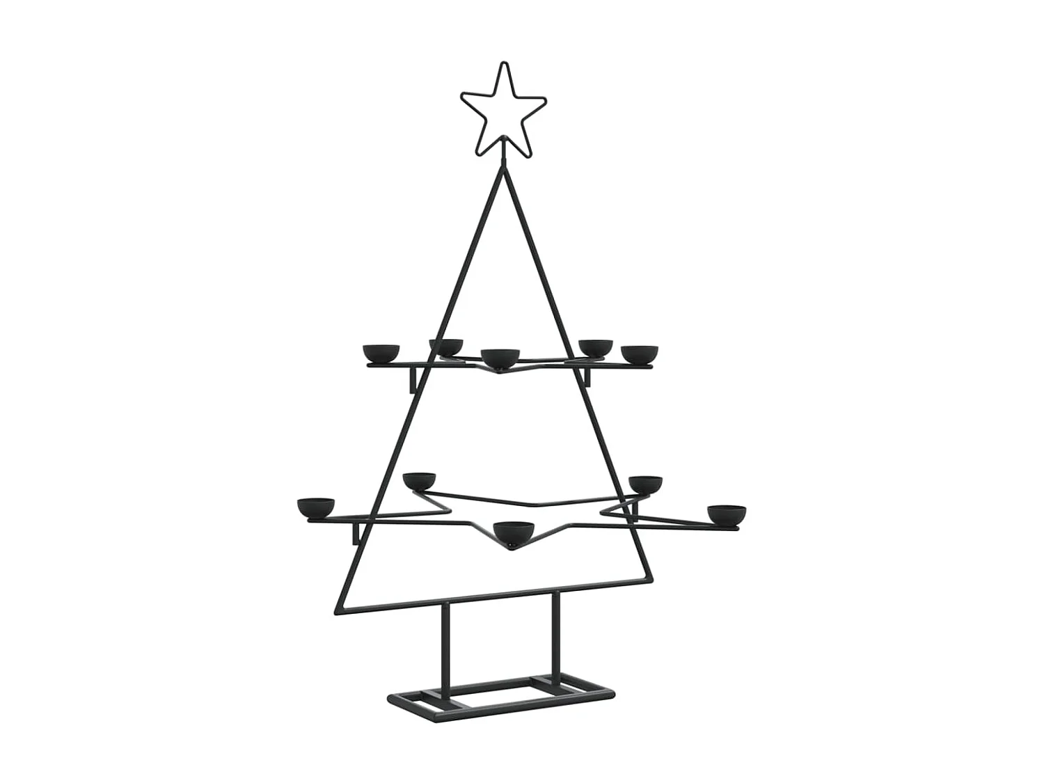 Arbre de Noël en métal pour décoration noir 75 cm