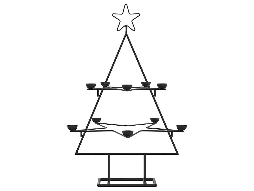 Árbol de Navidad para decoración metal negro 75 cm
