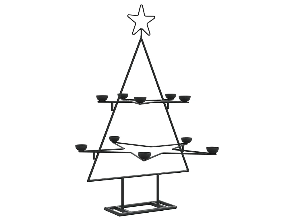 Árbol de Navidad para decoración metal negro 75 cm