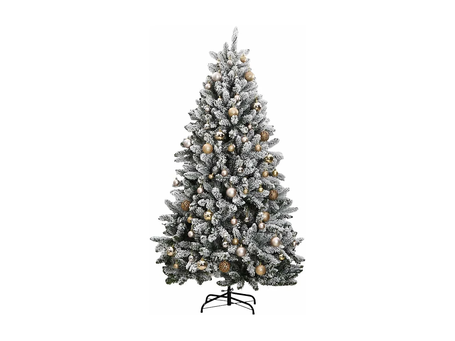 Albero Natale Incernierato con 300 LED e Palline 210 cm
