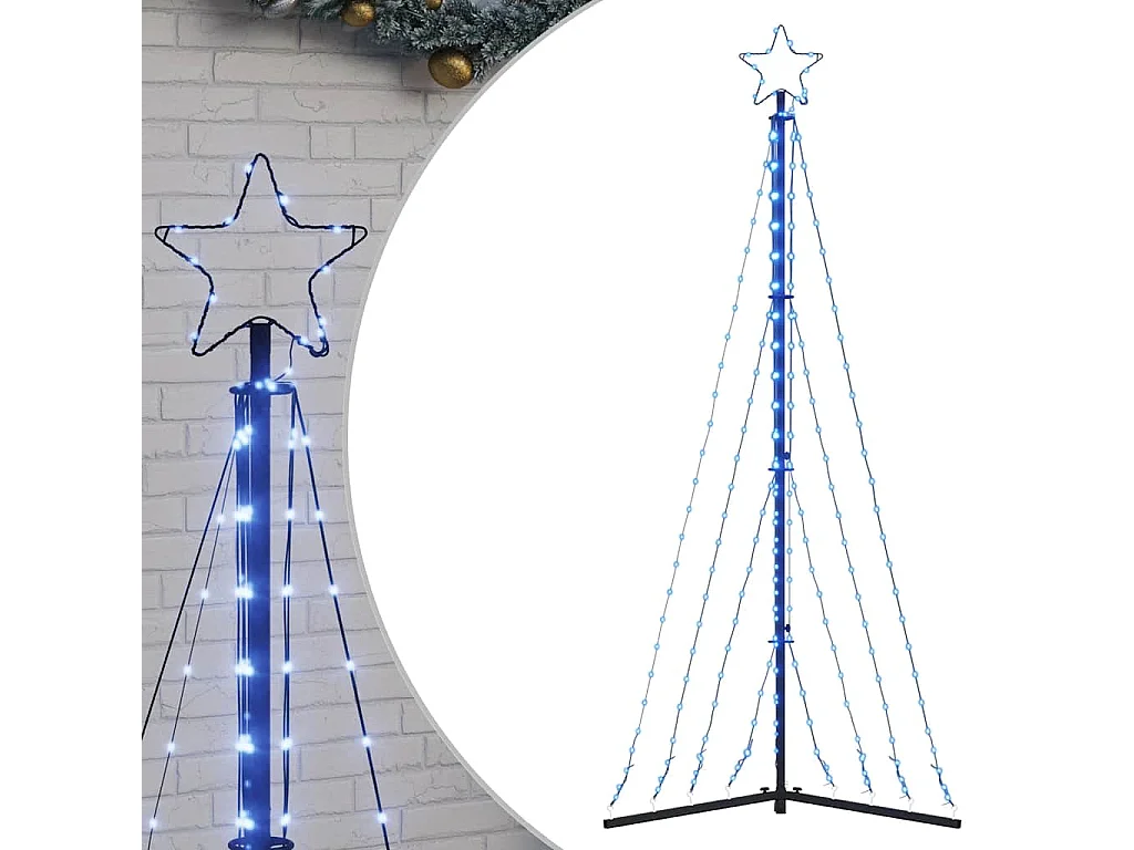 LED-kerstboom 339 LEDs 187 cm blauw