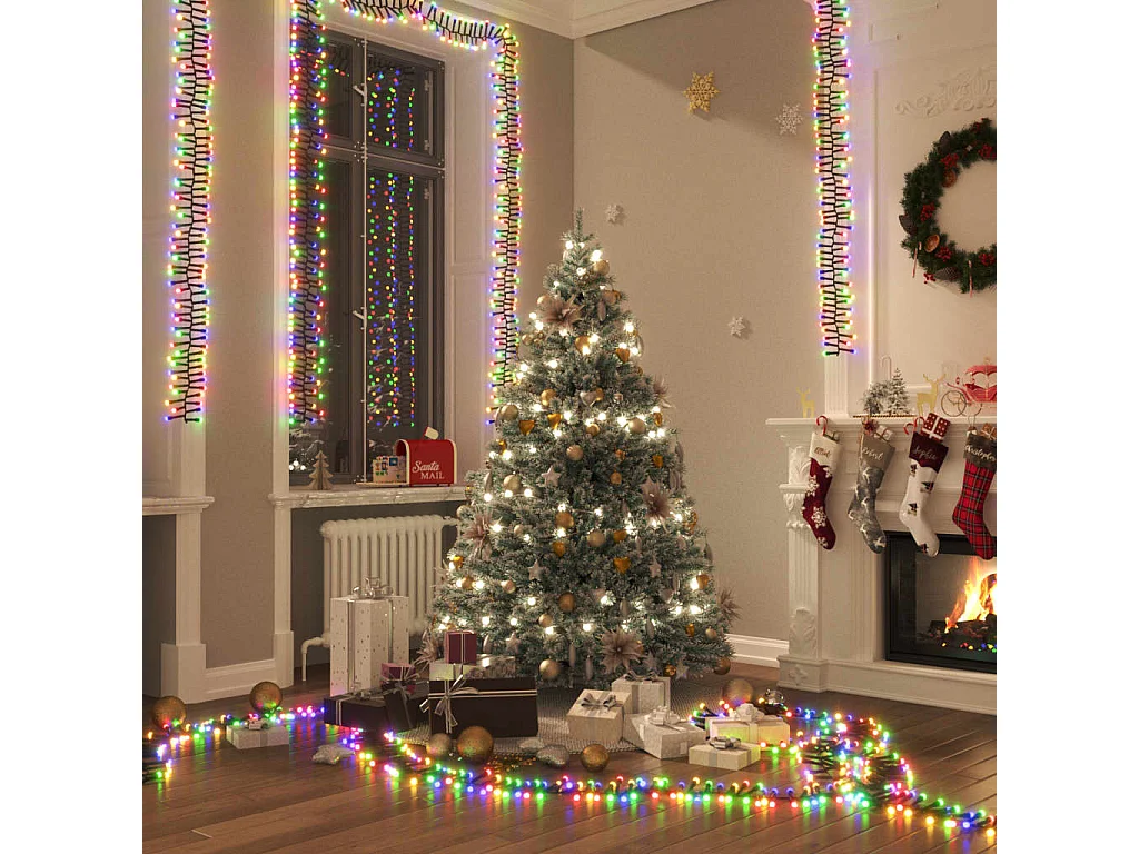 Lichtslinger cluster met 3000 LED's meerkleurig 23 m PVC