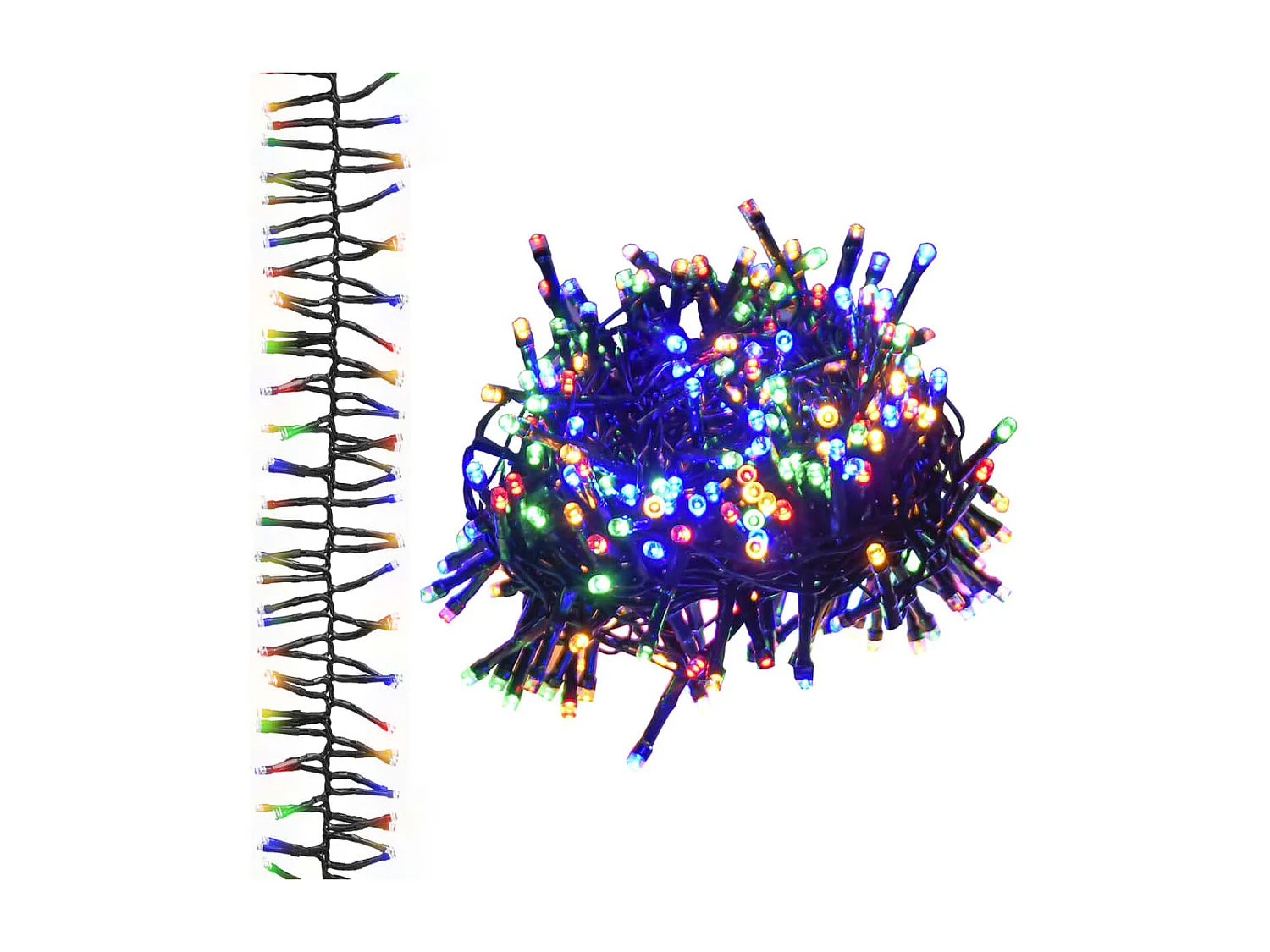 Lichtslinger cluster met 3000 LED's meerkleurig 23 m PVC