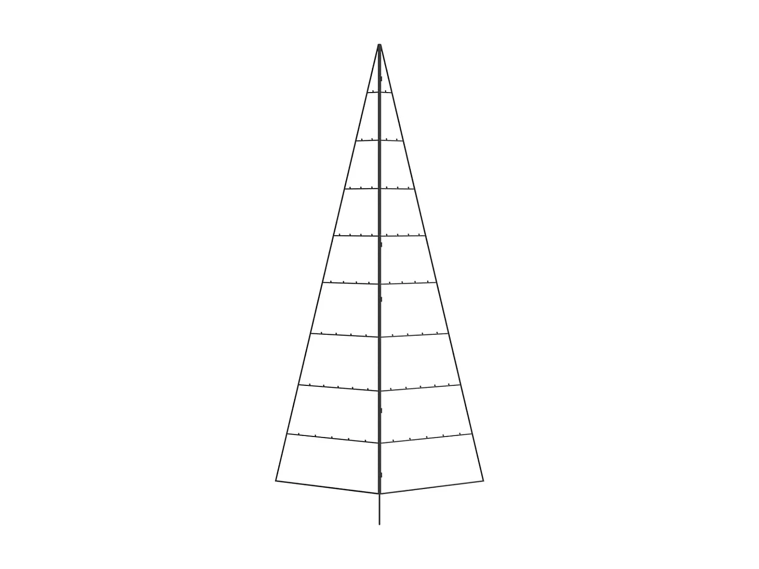 Arbre de Noël en métal pour décoration noir 210 cm