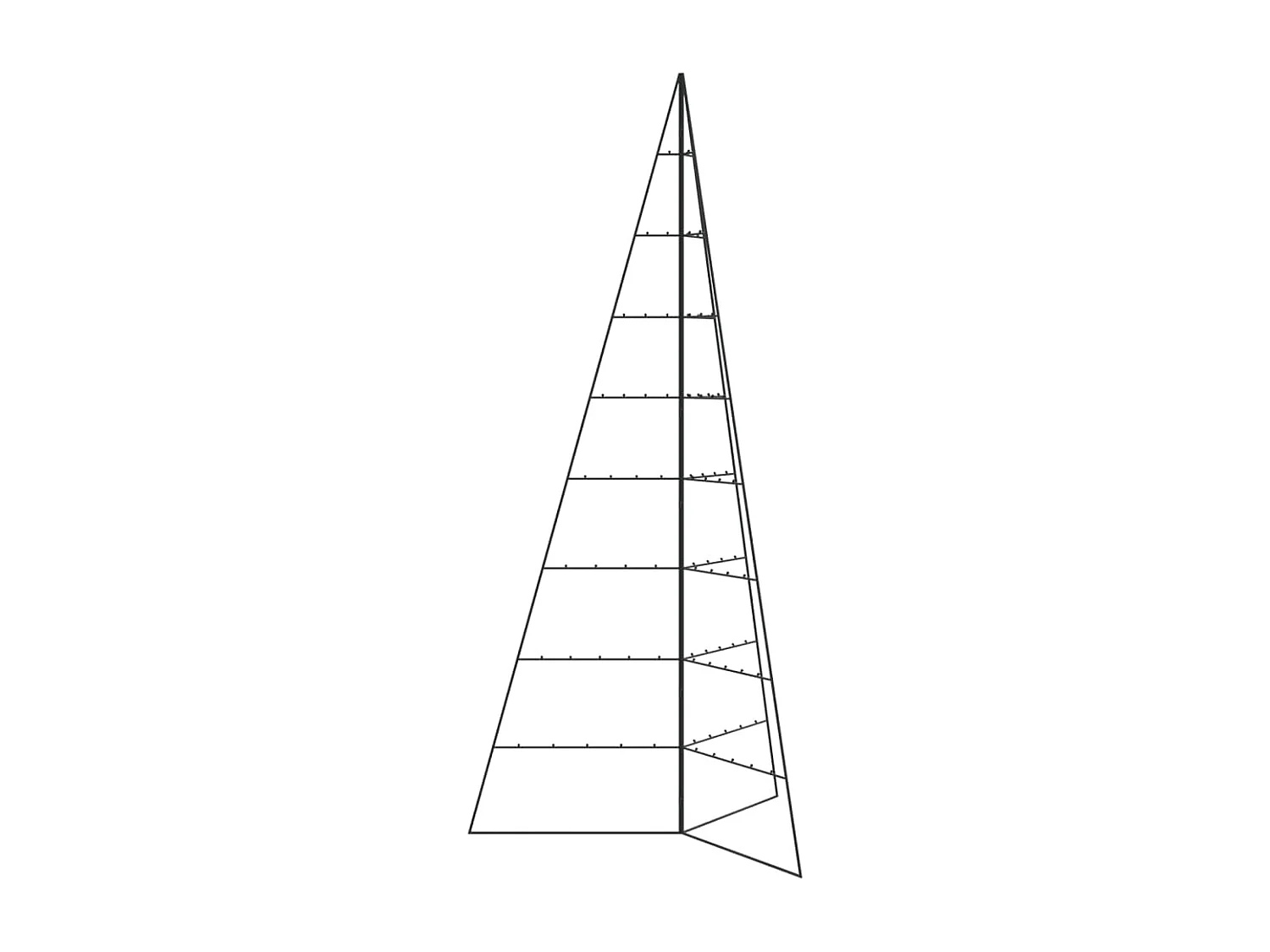 Arbre de Noël en métal pour décoration noir 210 cm