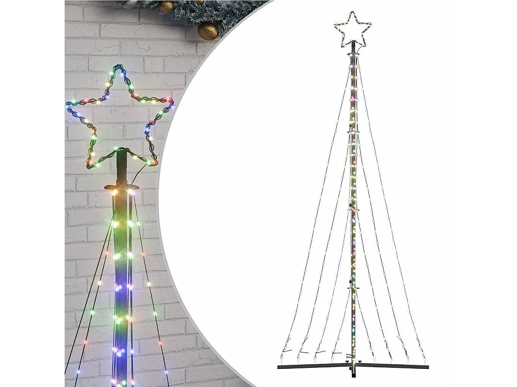 LED Árvore de Natal 447 LEDs Colorido 250 cm