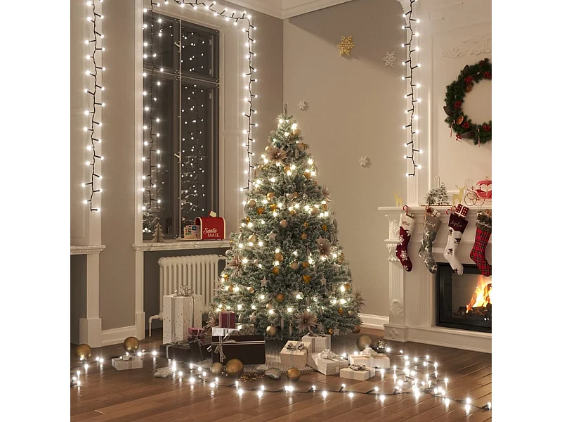 LED-Lichterkette mit 400 LEDs Kaltweiß 13 m PVC