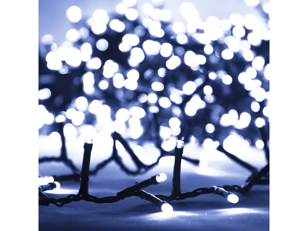 Cordão de luzes compacto 400 luzes LED 13 m PVC branco frio