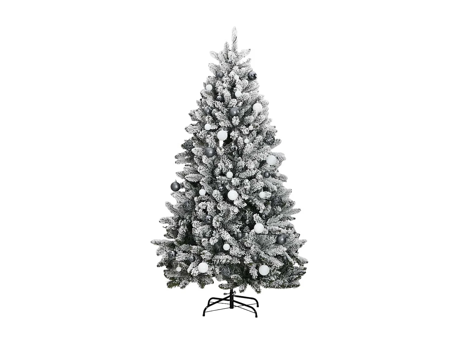 Kunstkerstboom met scharnieren 300 LED's en kerstballen 210 cm