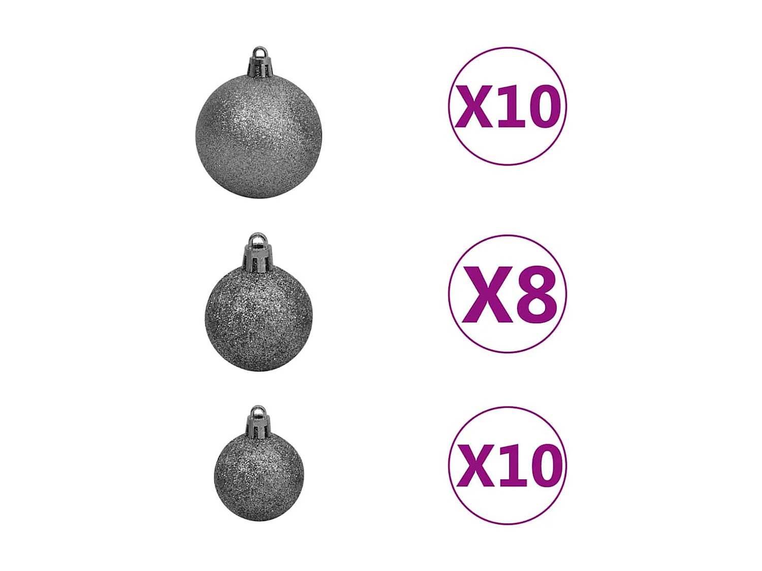 Kunstkerstboom met scharnieren 300 LED's en kerstballen 210 cm