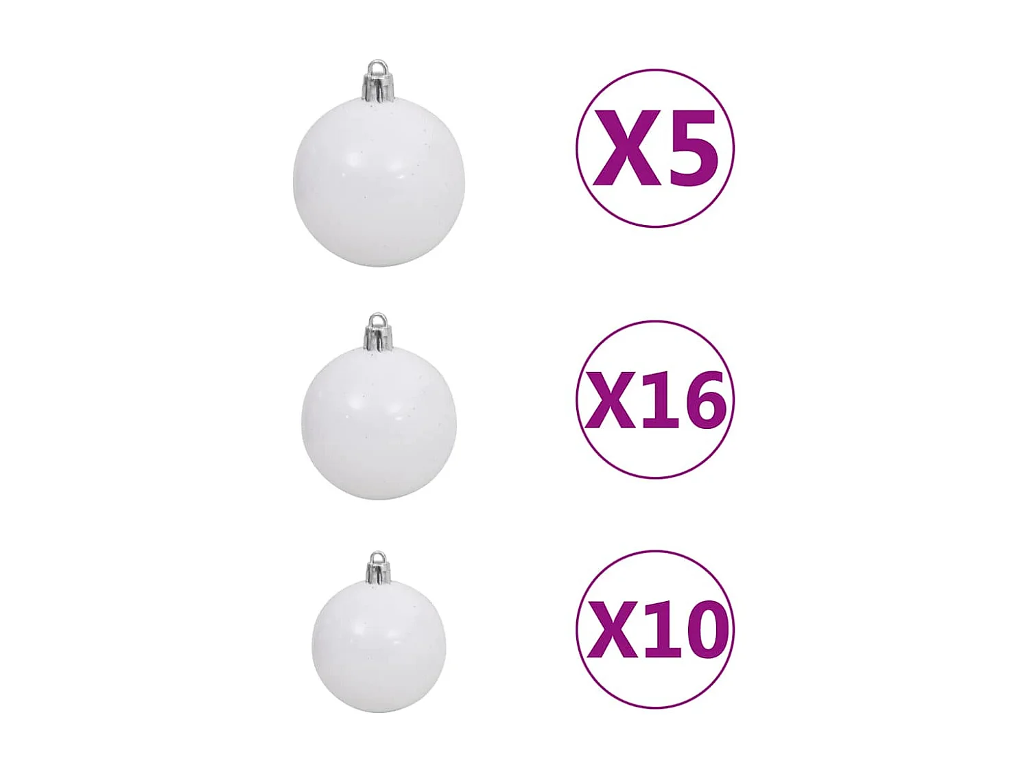 Kunstkerstboom met scharnieren 300 LED's en kerstballen 210 cm