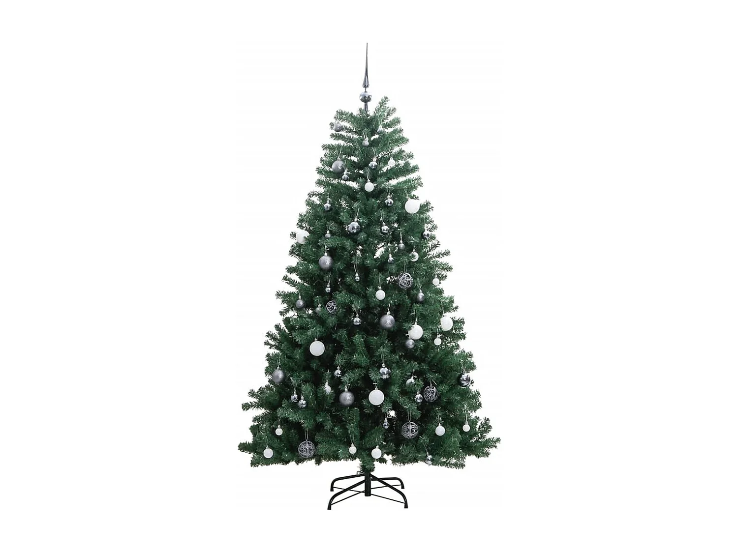 Árvore Natal artificial articulada c/ 300 luzes LED+bolas 210cm