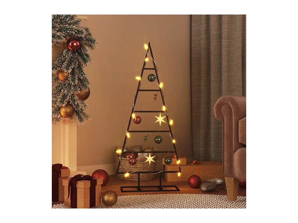 Kerstdecoratie kerstboom 90 cm metaal zwart