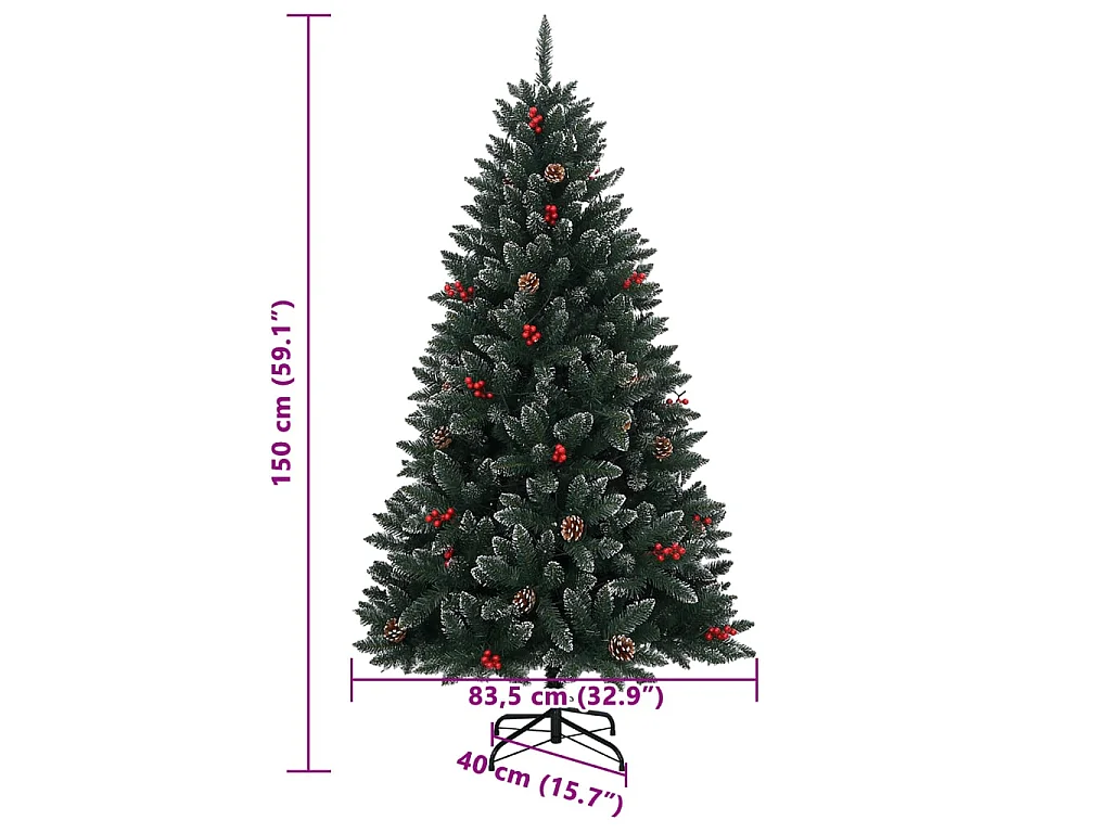 Albero Natale Artificiale con 150 LED 150 cm