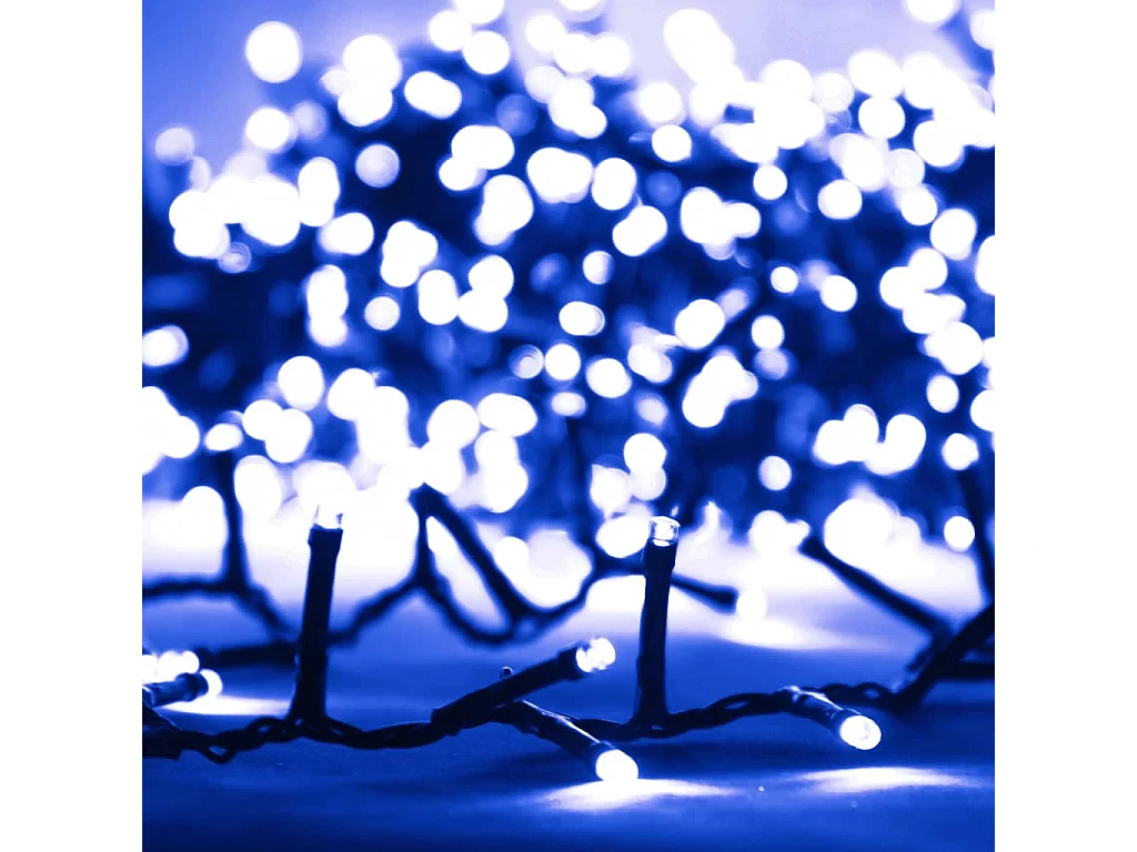 Cordão de luzes compacto 2000 luzes LED 45 m PVC azul