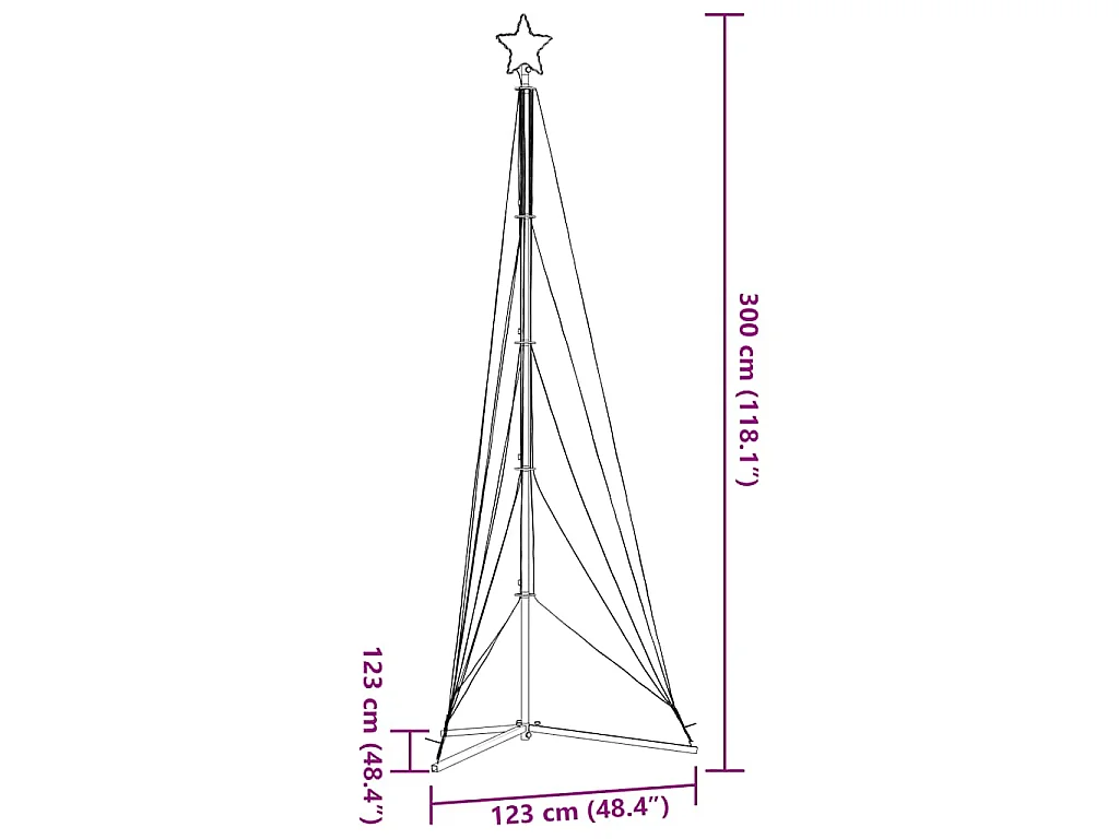 Sapin de Noël à LED 525 LED bleu 302 cm